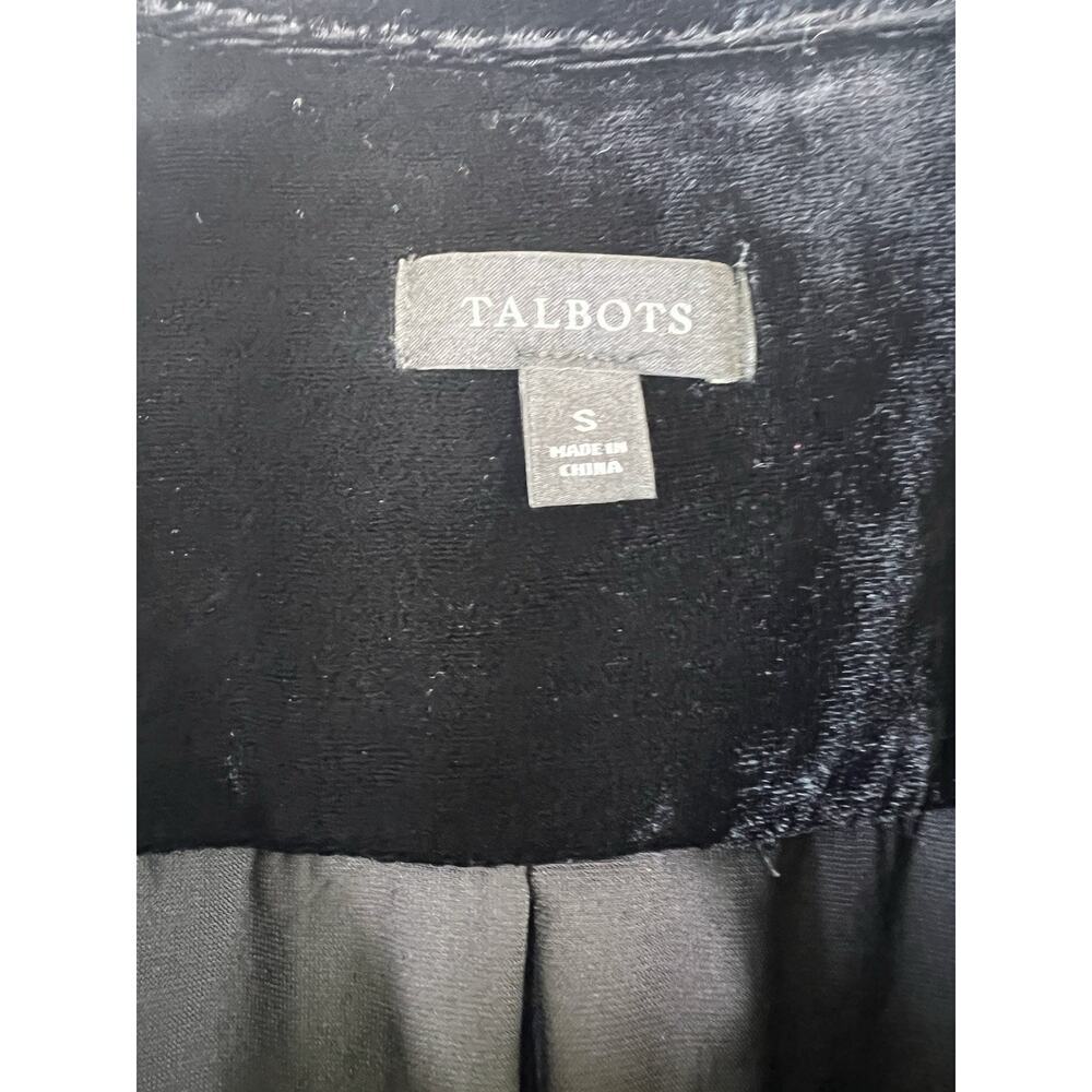 Talbots Vintage Velvet Silk Button Up Long Sleeve Shirt Womens Size S Black - Picture 5 of 8